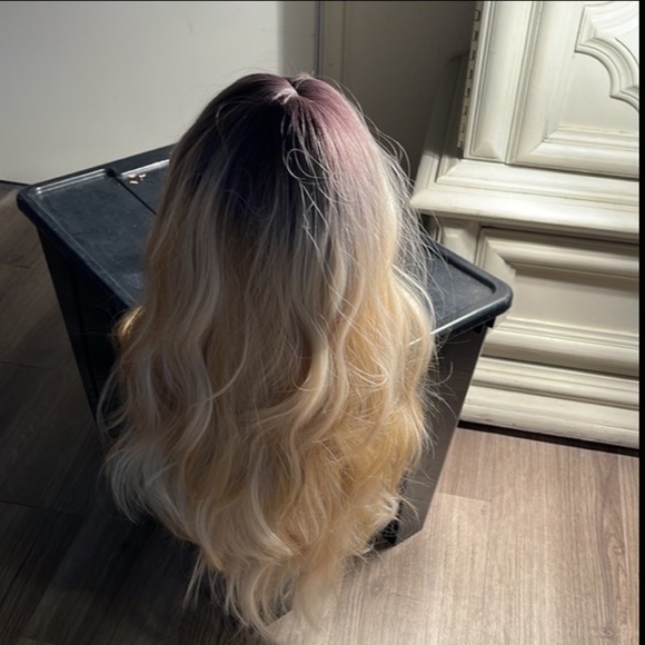 Rooted Wavy Mixed Blonde Synthetic Wig with Bangs - New #C - Picture 4 of 16